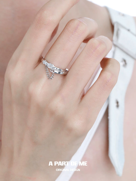 Edgy Belt Buckle Diamond Ring