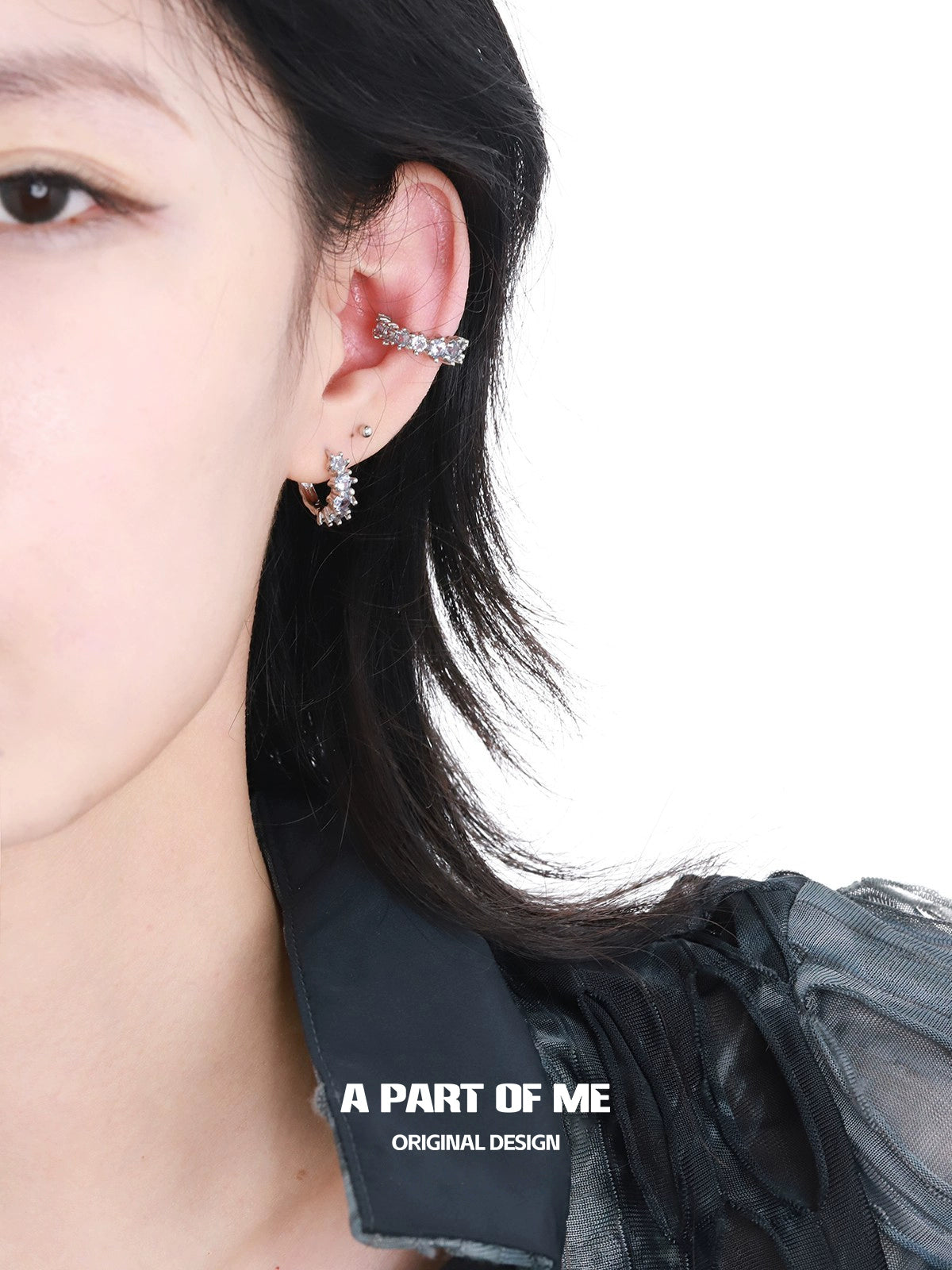 Zircon Gradient Spike Ear Cuffs