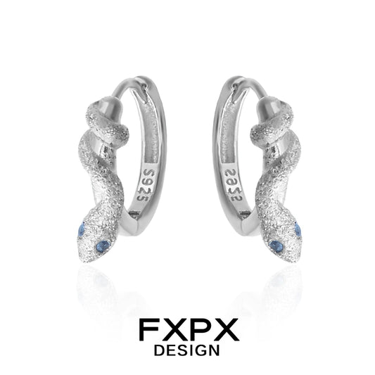 Glacier Blue Snake Earrings