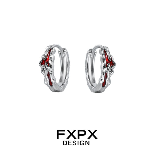 Y2K Scarlet Veil Stud Earrings