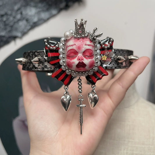 Necklaces-Ersan Tongsheng Original Handmade Clay Spice Girl Dark Butterfly Decadent Doll Niche Millennium Subculture Necklace