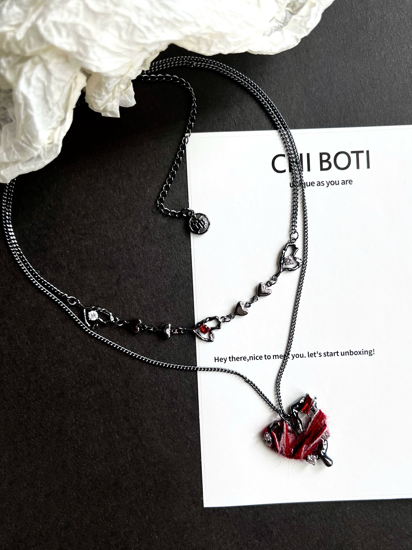 "Imprisoned Heart" Double-layer Necklace