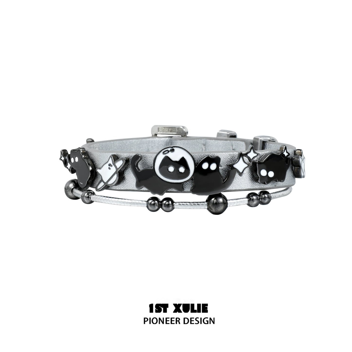 Y2K Playful Kitty Cute Leather Bracelet