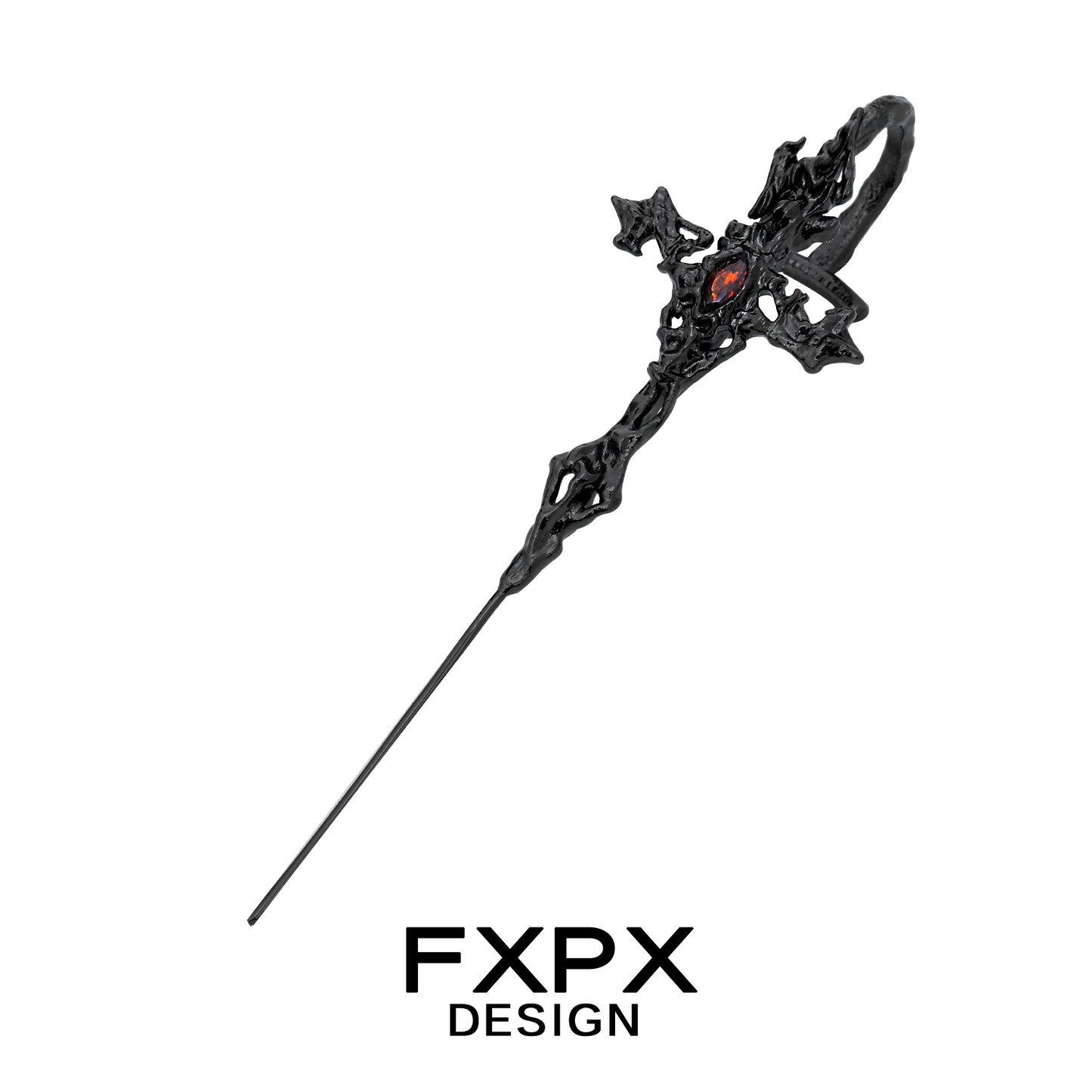 Y2K Grave Rose Cross Piercing Ear Needle