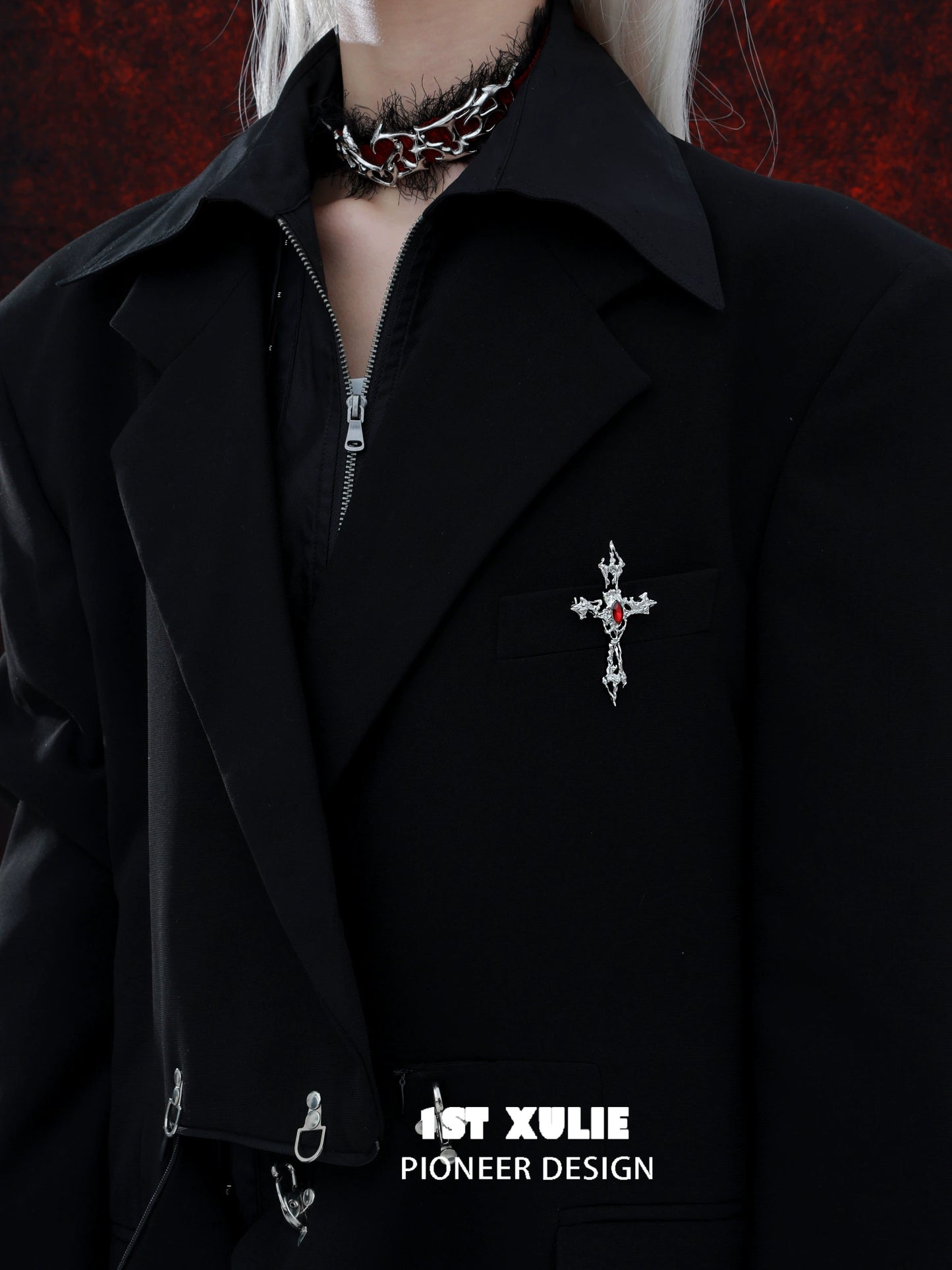 Mystical Sacred Light Cross Silver Brooch