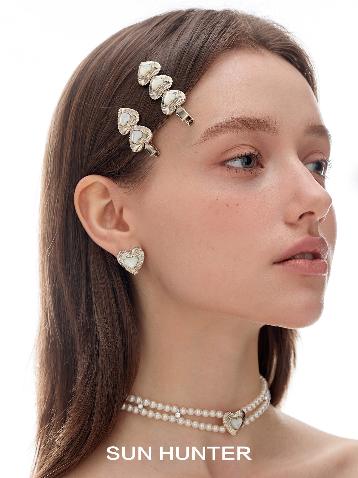 Vintage Heart Fritillary Stud Earrings