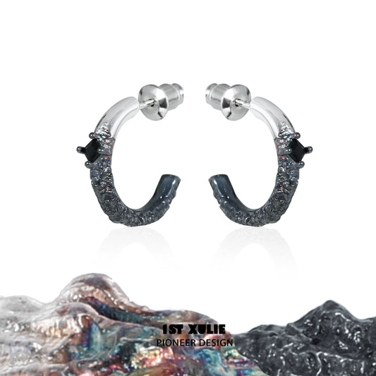 Y2K Black-White Fire Earrings