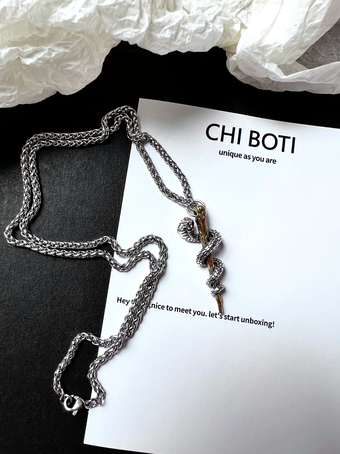 "Snake Curse Scepter" Goth Necklace