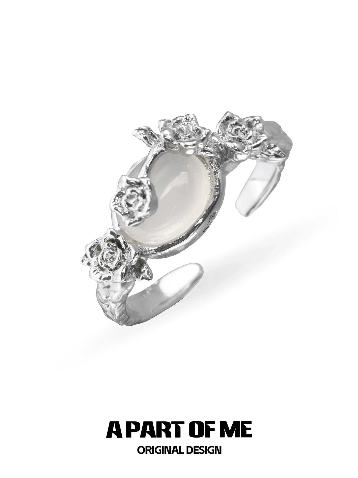 A PART OF ME-original 925 sterling silver rose ring does not fade, high-end cold new Chinese agate ring