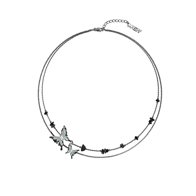 Ink-Style Butterfly Necklace