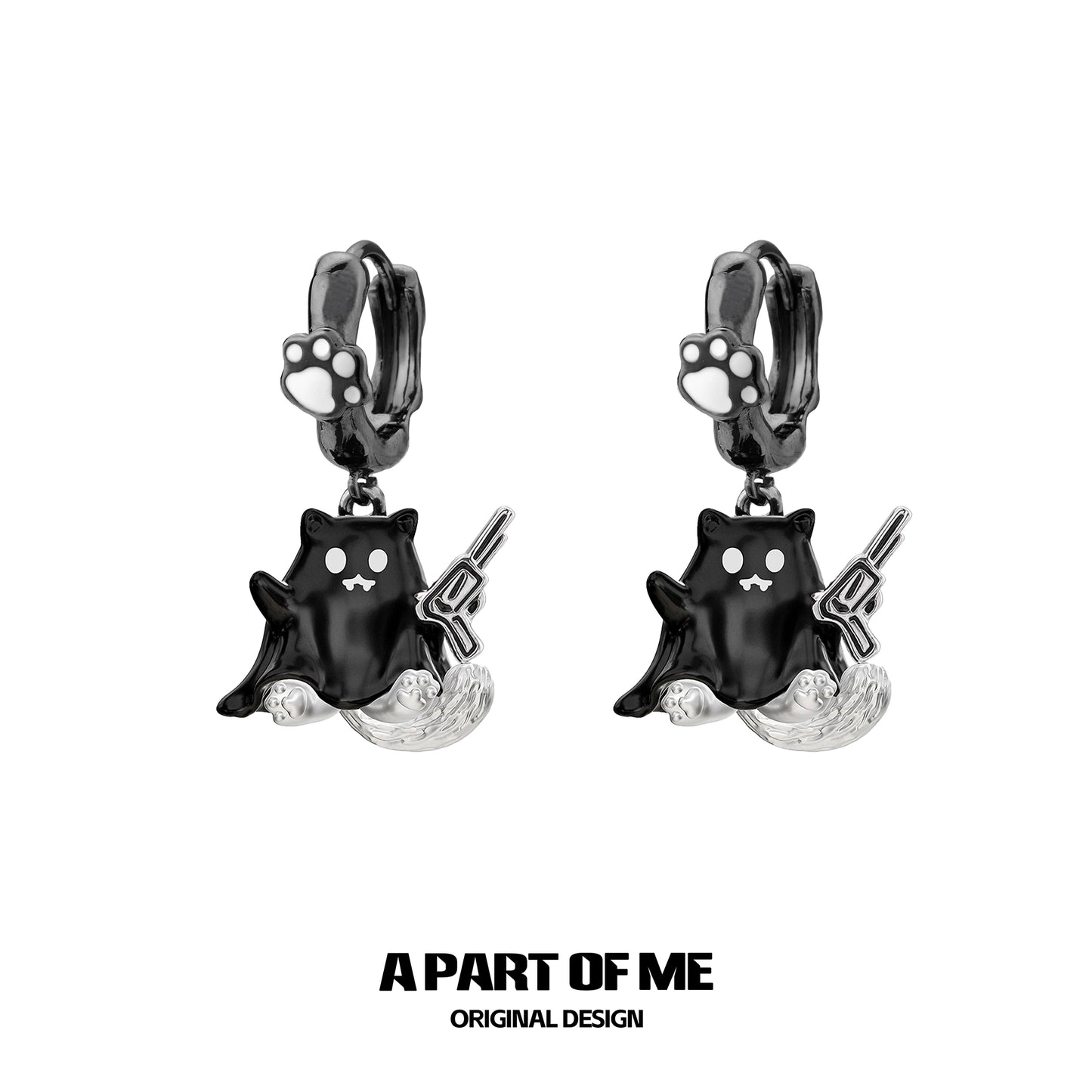Kitten Ghost Couple Earrings