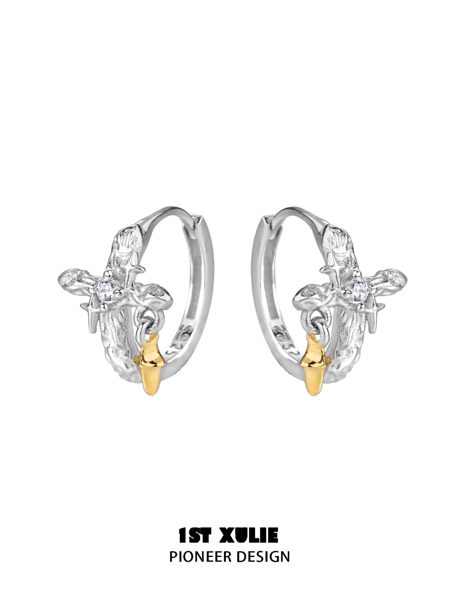 Timeless Cross Silver Ear Clips