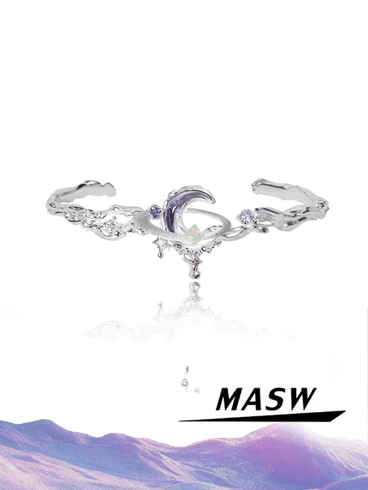 Purple Planet Moon Bracelet