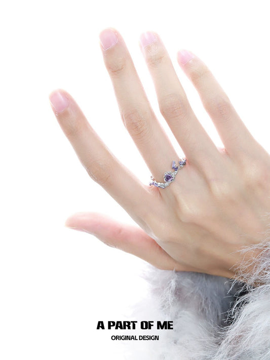 Purple Rose Goddess Ring
