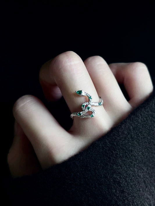 "Slytherin Snake" Wrap Ring