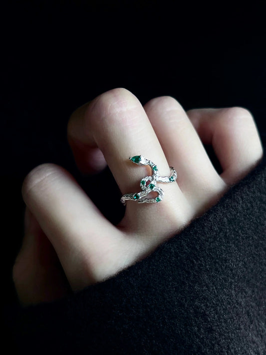 "Slytherin Snake" Wrap Ring