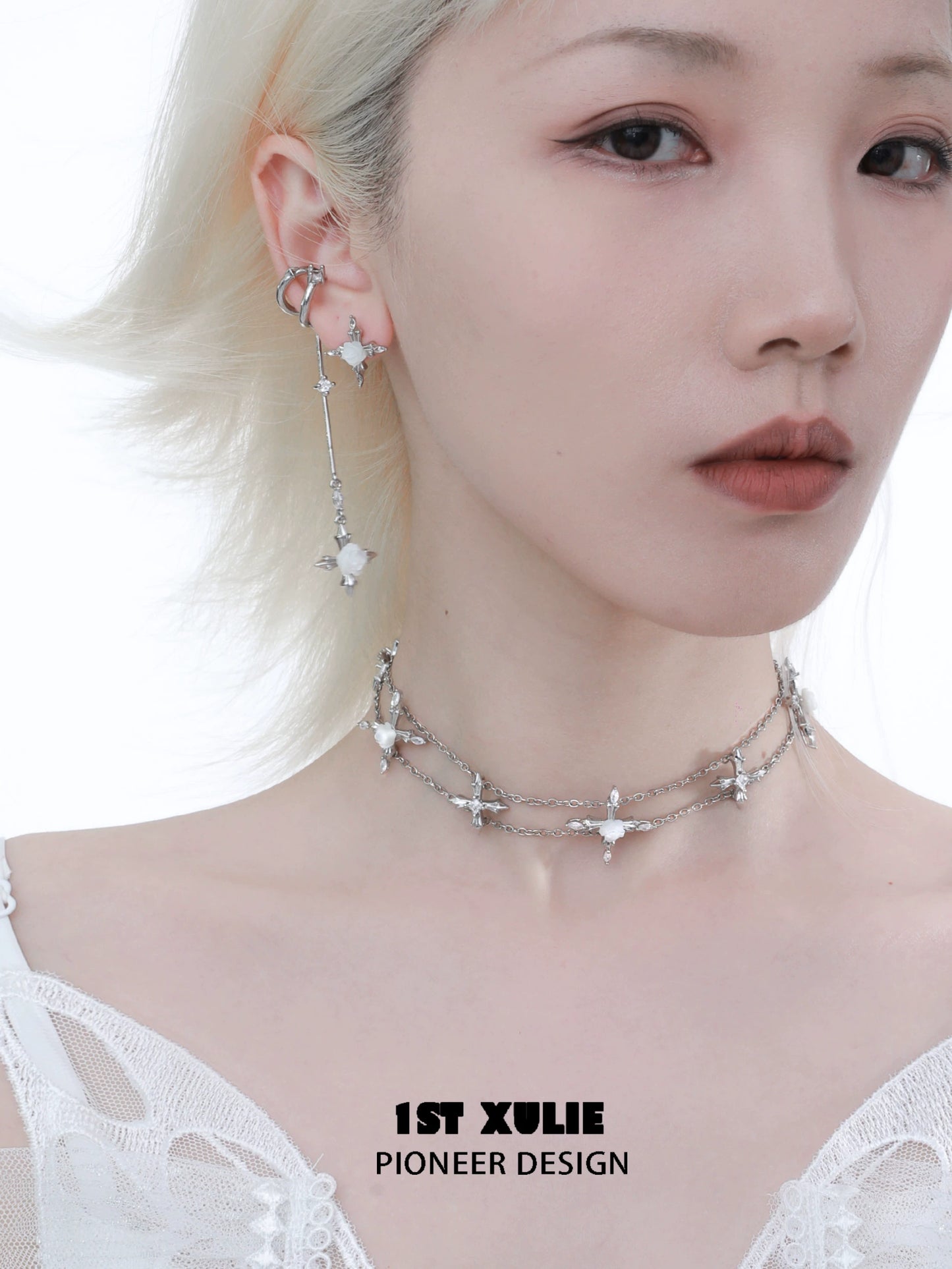 Faithful Rose Cross Clavicle Necklace