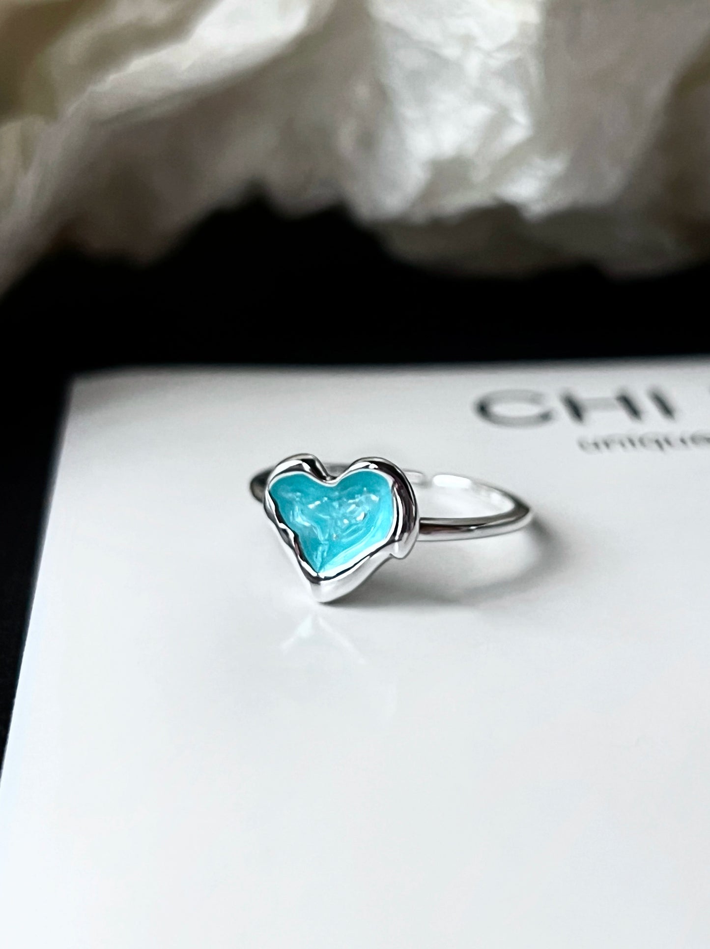 "Iceland Heart" Blue Ring