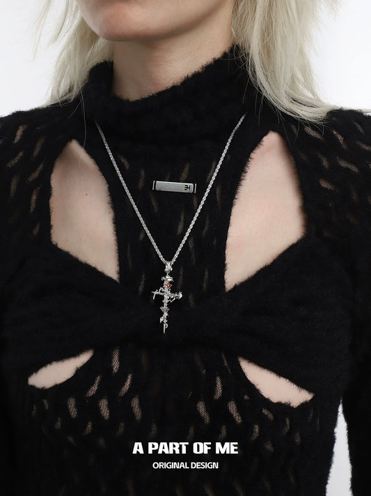 Thorned Rose Sword Necklace