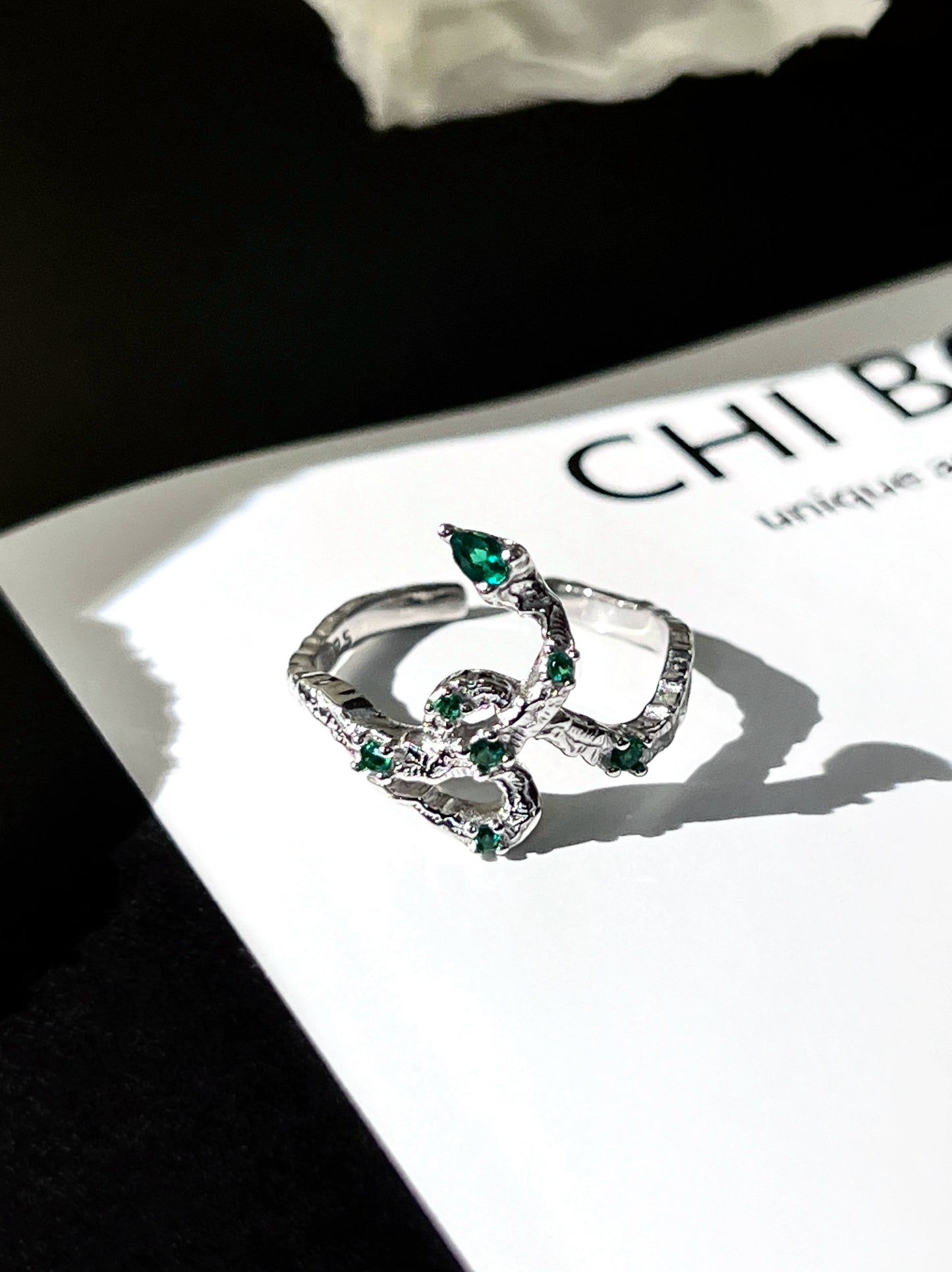 "Slytherin Snake" Wrap Ring