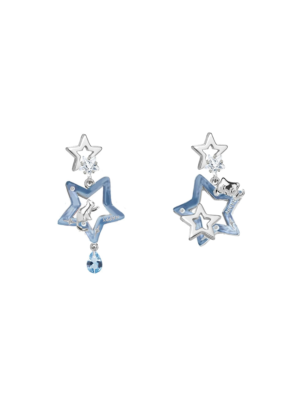 Star Cat Asymmetric Earrings
