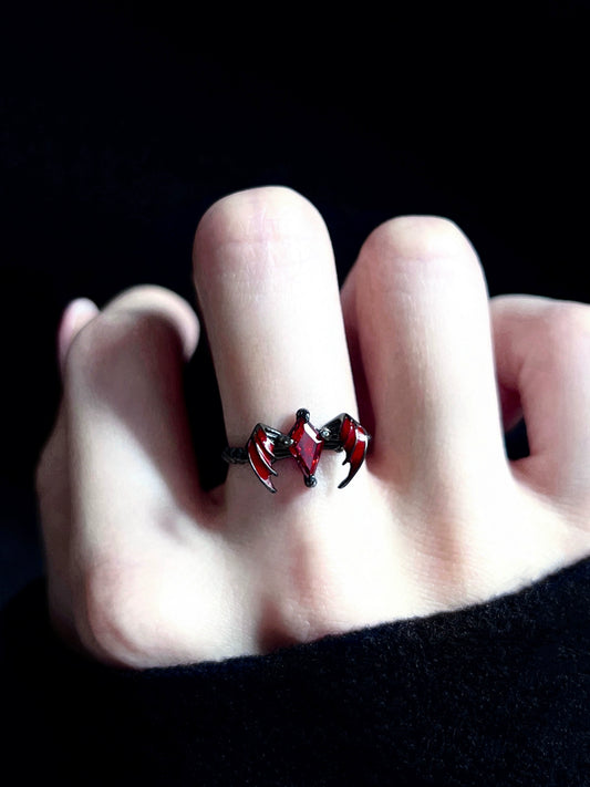 "Dragon Shadow" Red Zircon Ring