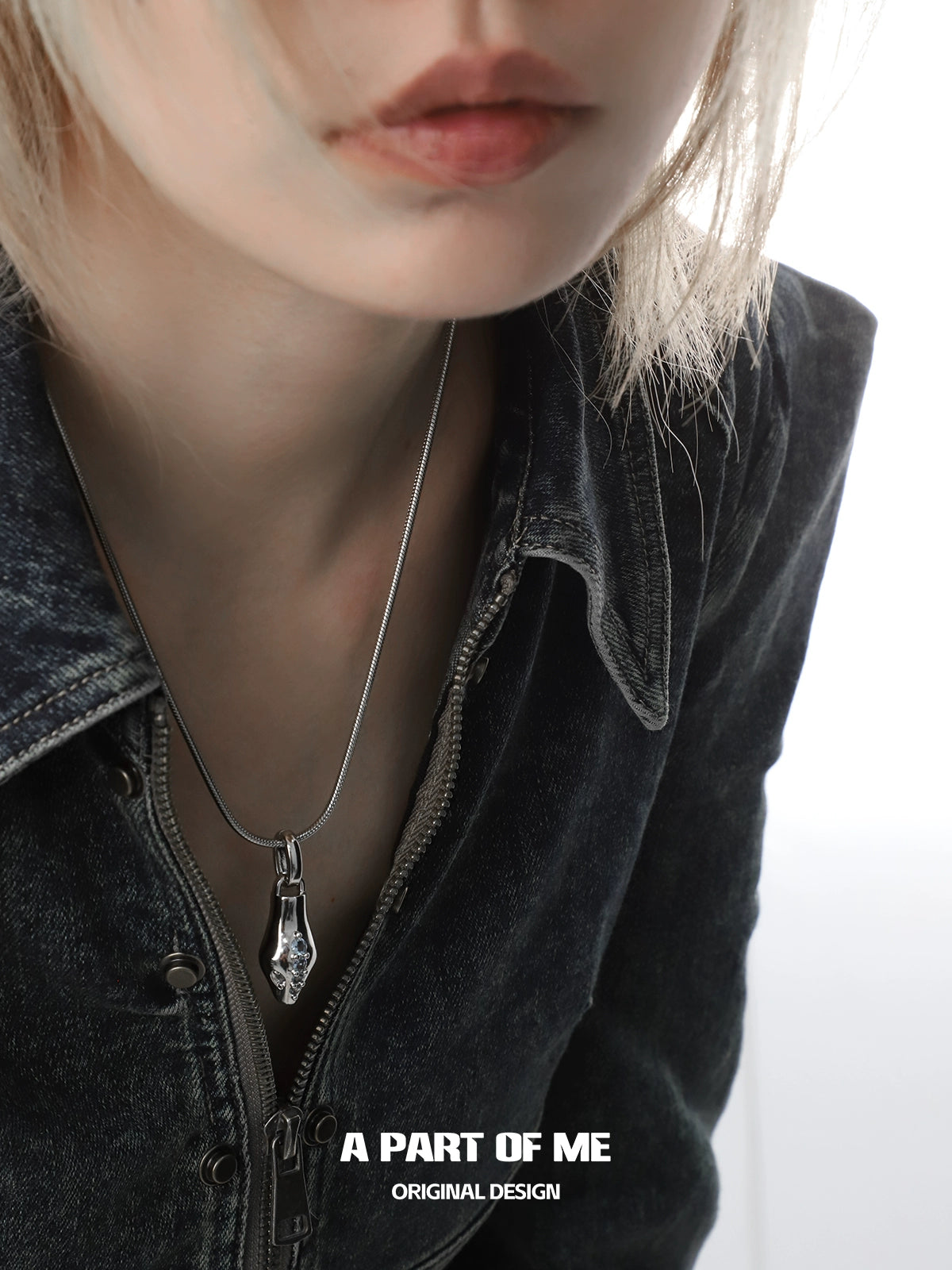 Stacked Blue Snake Necklace