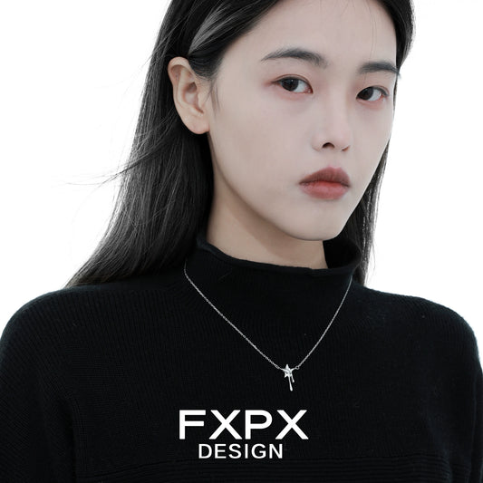 Moon Melted Star Silver Necklace