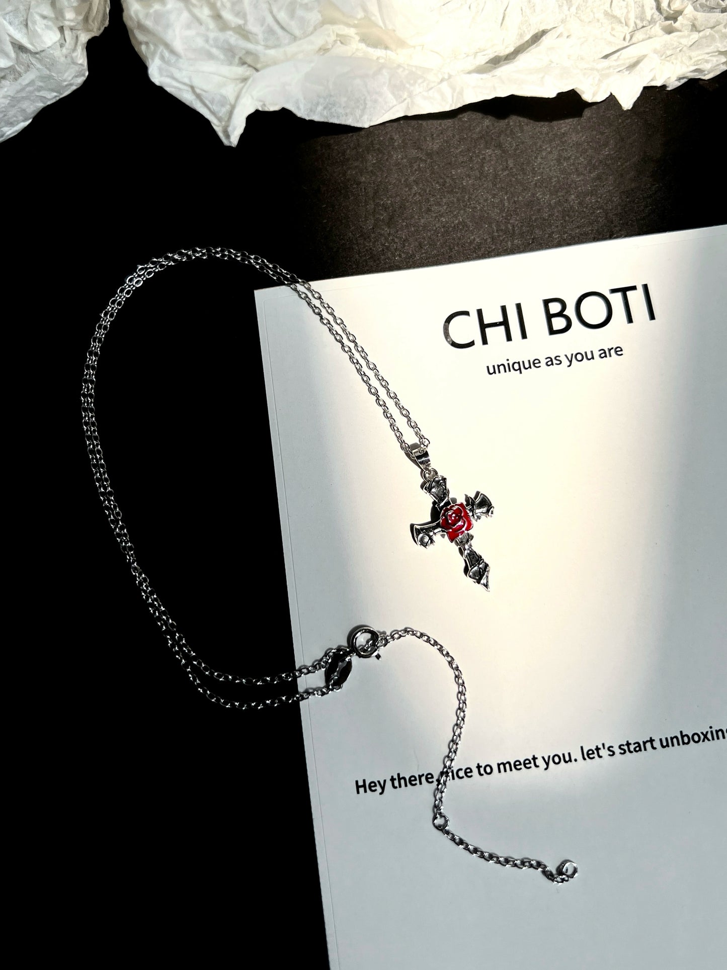 "Thorns Rose" Cross Necklace