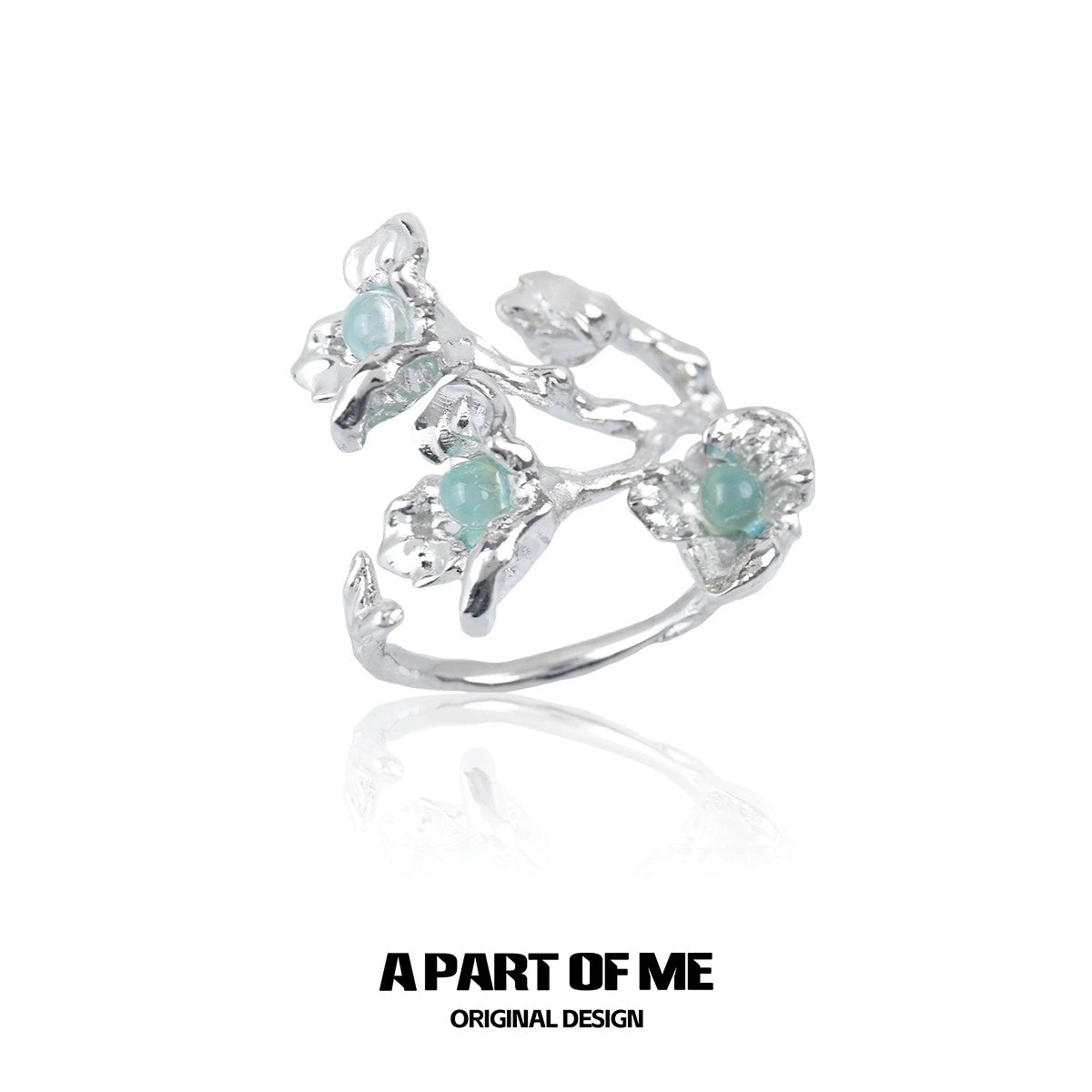 Blue Blooming Flower Ring