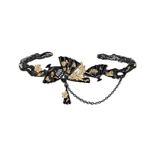Gilded Plum Fan Bracelet