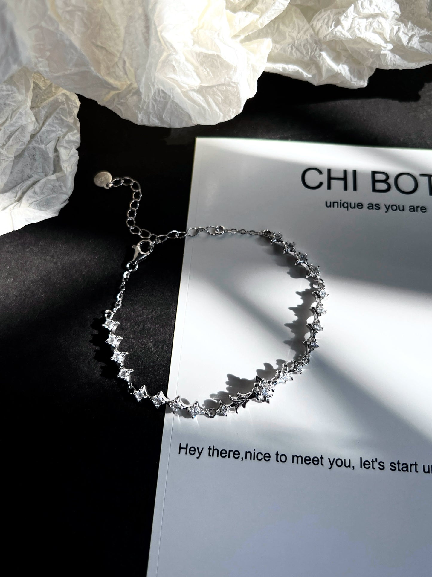 "Starry Night Iris" Zircon Bracelet