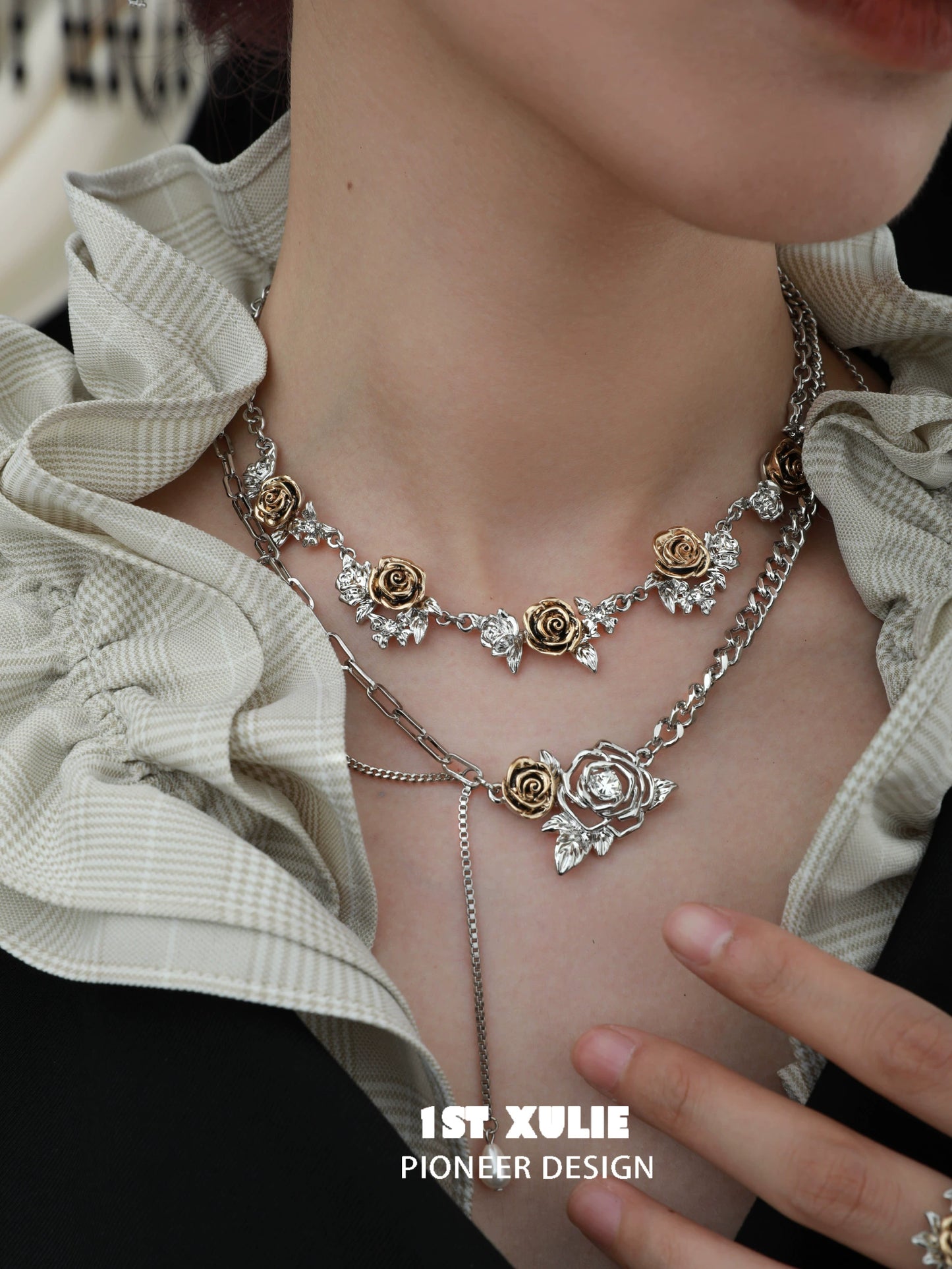 Sunset Rose Vintage Necklace