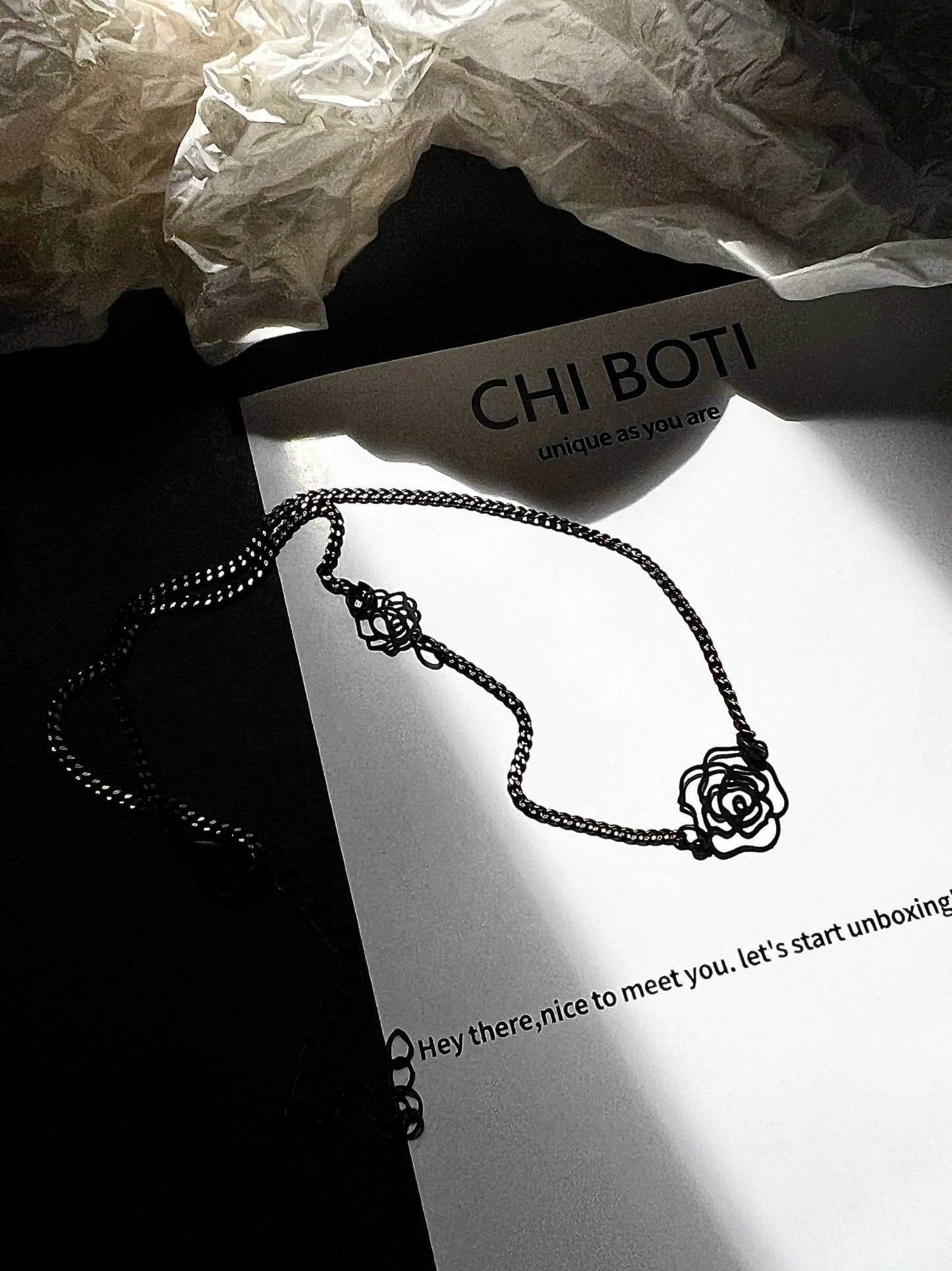 "Black Gold Rose" Spliced Choker