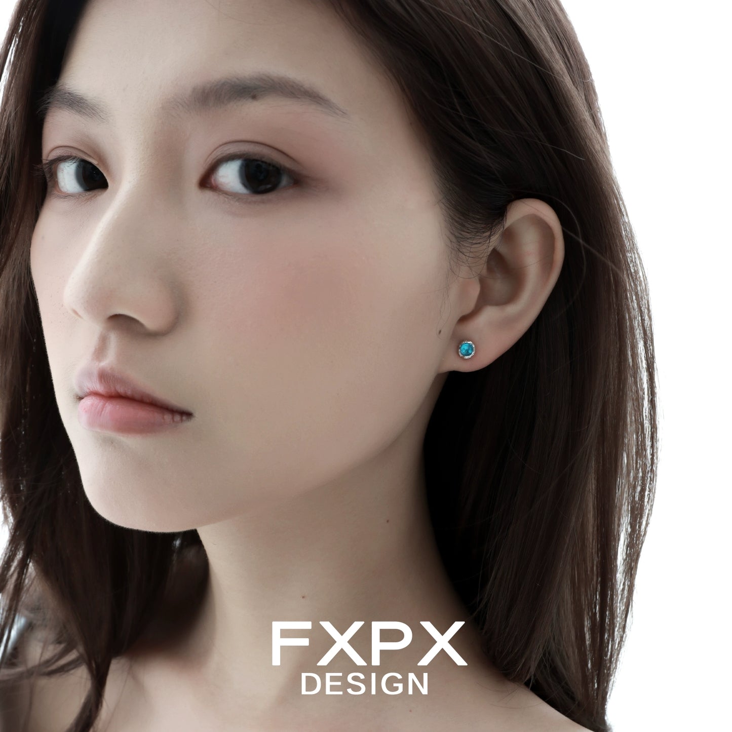 Turquoise Blue Screw Stud Earrings