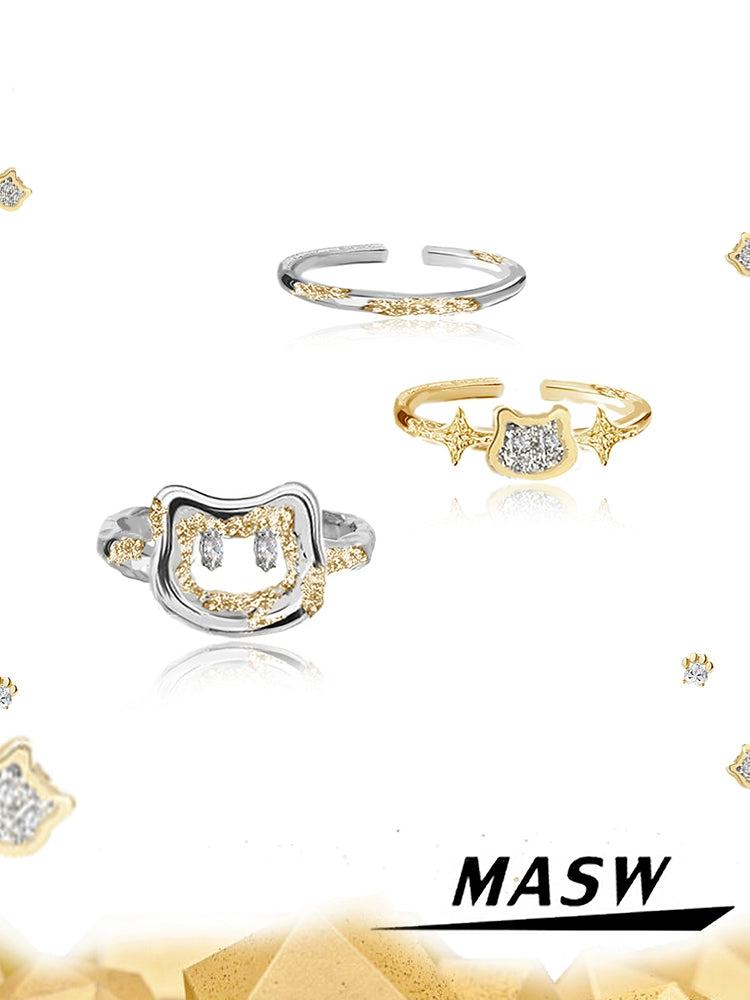 Cat Blessing Couple Rings