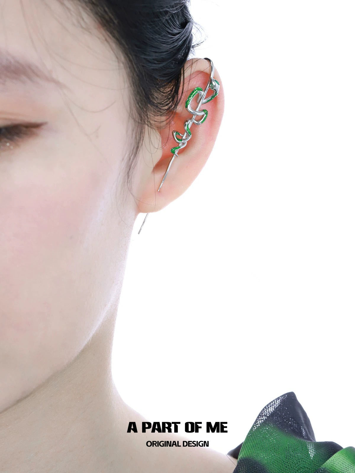 Slytherin Green Snake Piercing Earrings