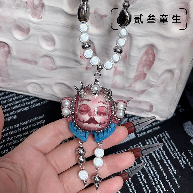 Necklaces-Ersan Tongsheng Original Design Handmade Spice Girl Dark Butterfly Decadent Wind Doll Niche Millennium Subculture Necklace