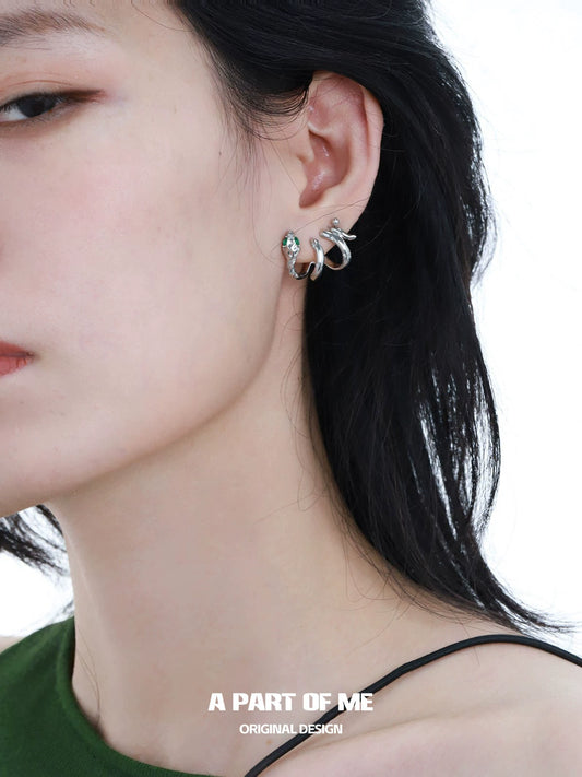Slytherin Snake Wrap Earrings