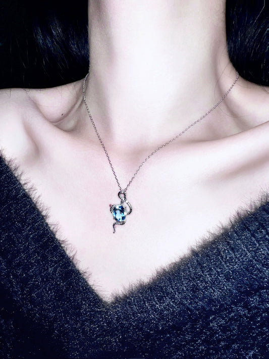 "Glazed Mirror" Topaz Necklace