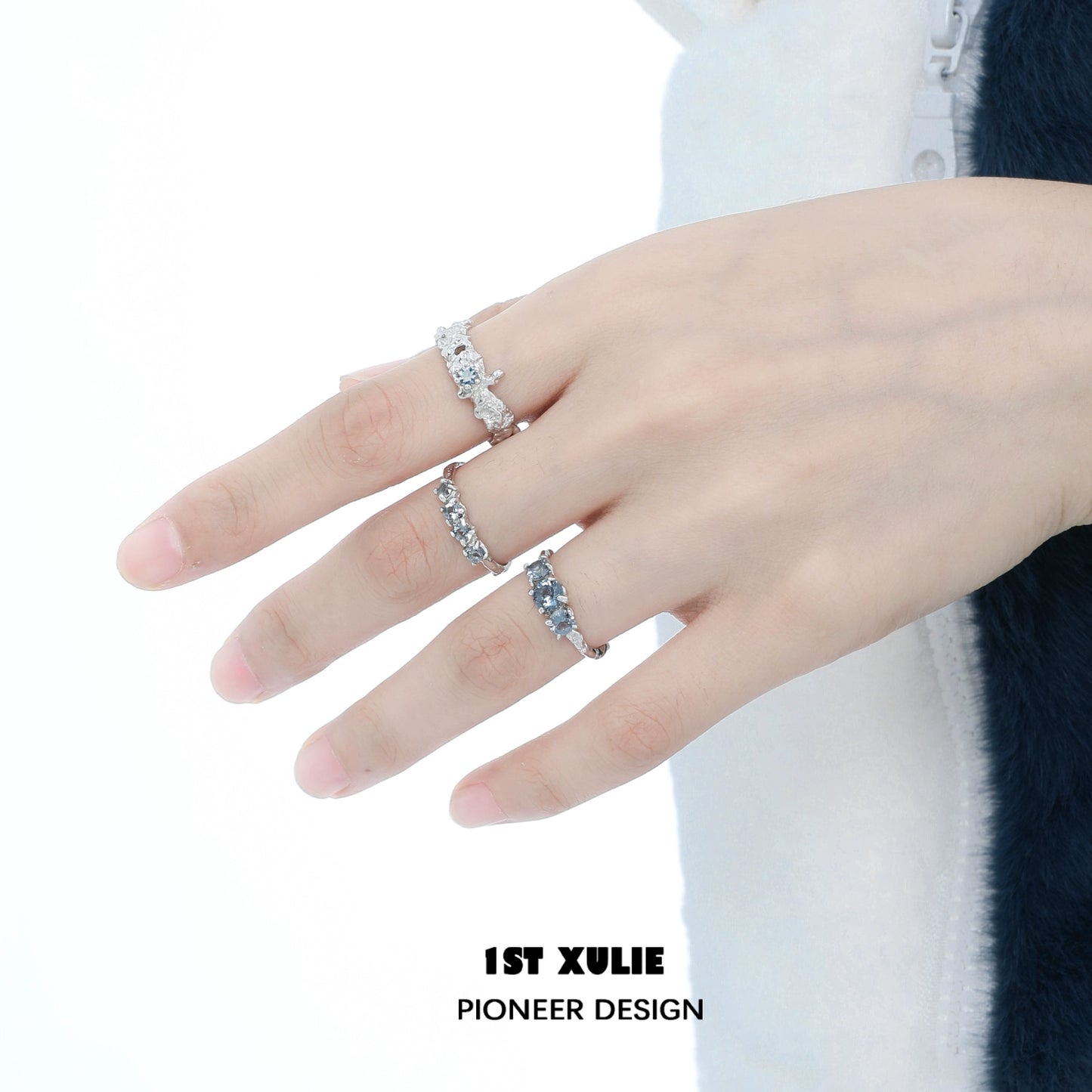 Aurora Glacier Silver Ring