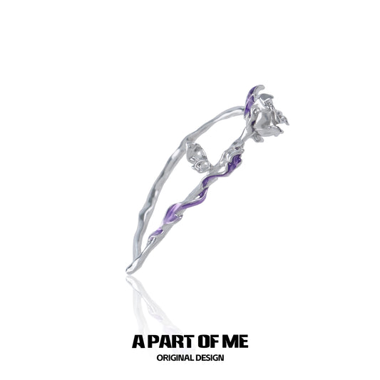 Purple Rose Gemstone Ear Cuffs