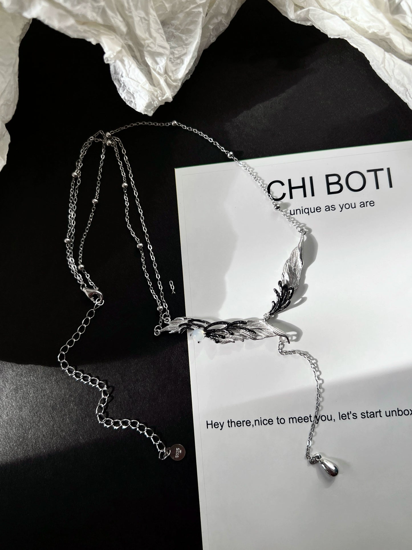 "Night Feather" Gothic Necklace