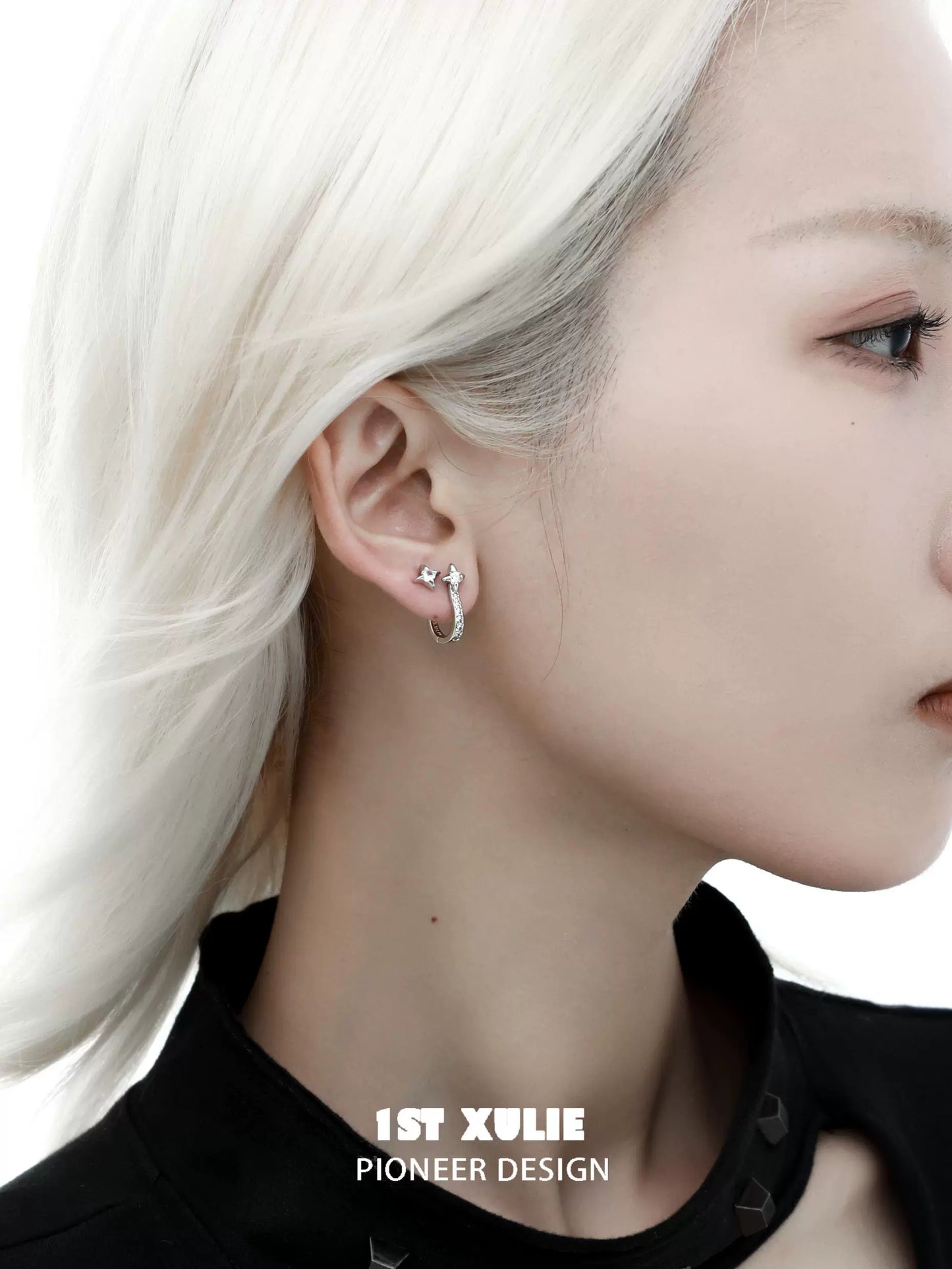 Starry Loop Silver Earrings