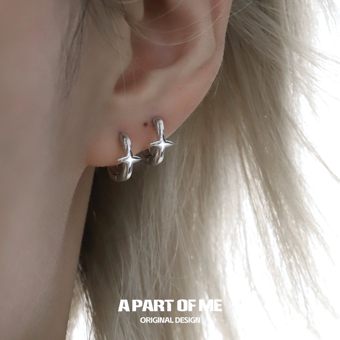 Neutral Tetragonal Star Earrings