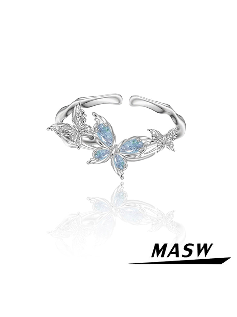 Enchanted Blue Butterfly Ring