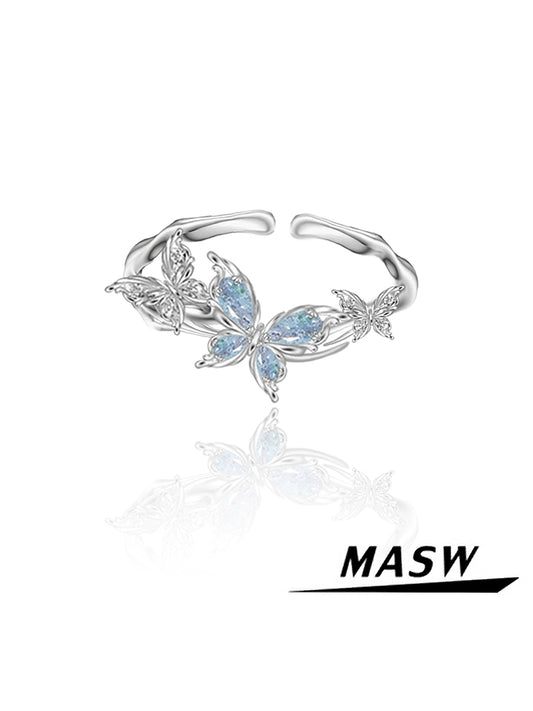 Enchanted Blue Butterfly Ring
