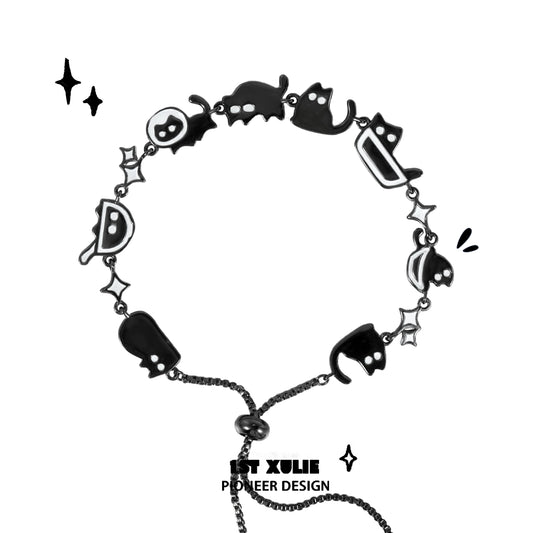 Playful Black Cat Cute Bracelet