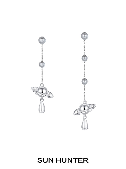 Planet Pearl Drop Earrings