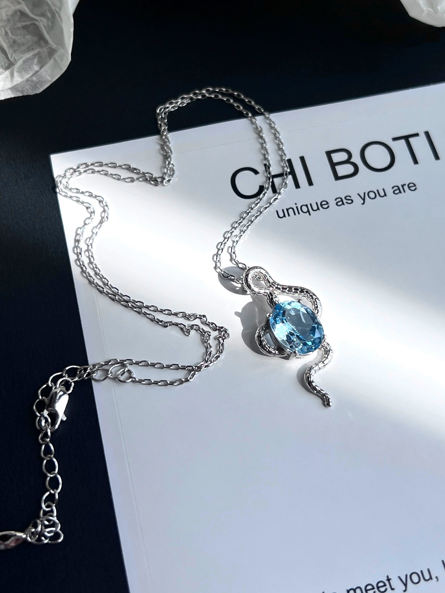 "Glazed Mirror" Topaz Necklace